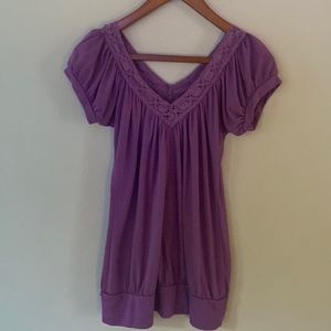 Soprano Purple Short with Crochet Neck